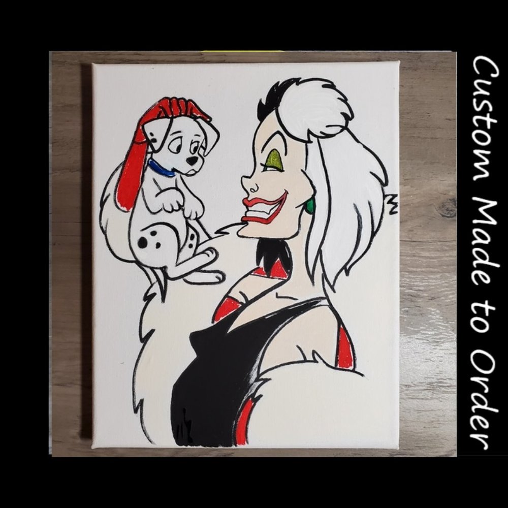 CUSTOM MADE Cruella de vil painting